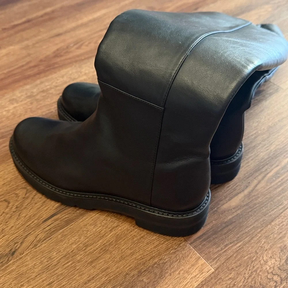 New Stuart Weitzman Mila Lift Leather Knee High Boots